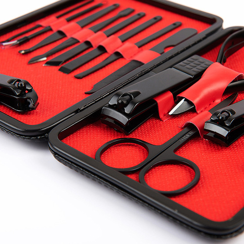 Manufacturer stainless steel nail clipper set 15 pieces manicure and pedicure knife beauty pliers manicure tools gift package