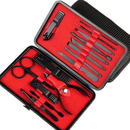 Manufacturer stainless steel nail clipper set 15 pieces manicure and pedicure knife beauty pliers manicure tools gift package