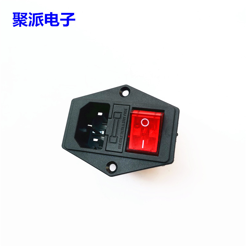 供应AC-304-A插座 按钮红色带灯铜麻将机开关电源三合一插座