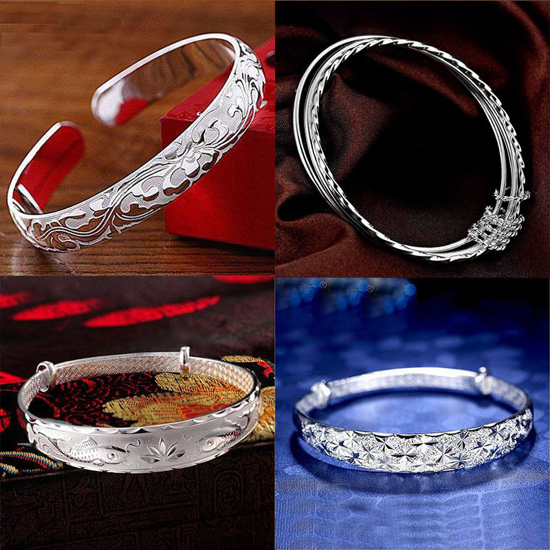 Silver-plated bracelet women's car flower starry silver bracelet popular fashion silver bracelet style complete factory direct sales