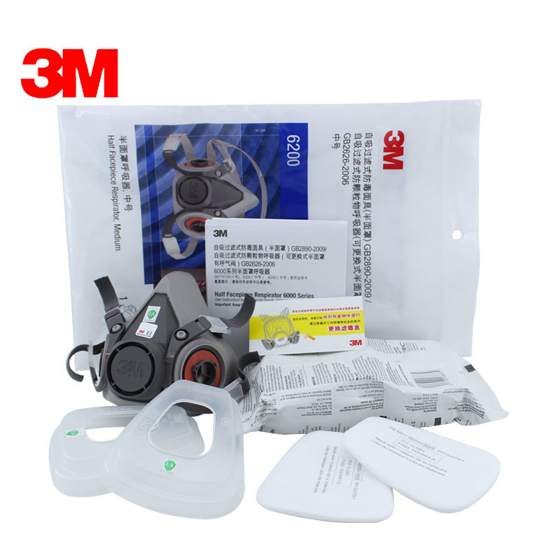 3M6200 + 6007(6009 alternativa) máscara de gas mercurio vapor mercurio cloro máscara de polvo