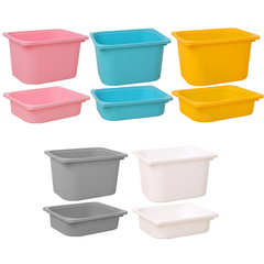 家庭用プラスチック収納かご多色無蓋重ね収納ボックス雑物玩具収納ケース幼稚園教具バスケット
