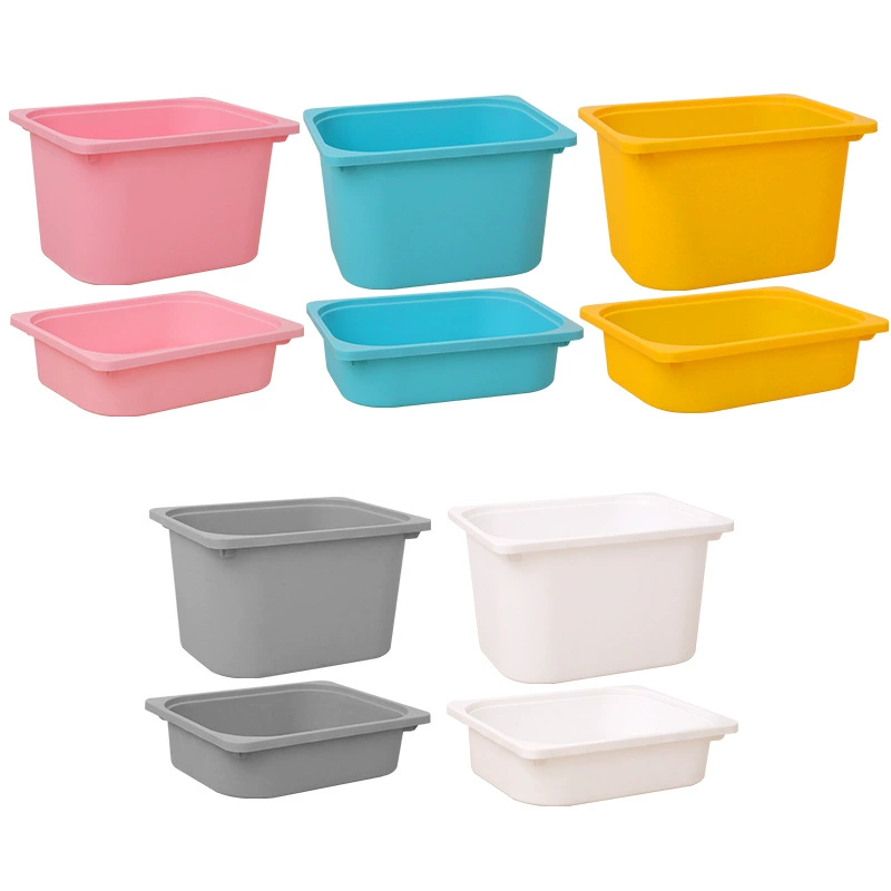 Бытовая пластиковая корзина для хранения Многоцветная бескрытая накладная коробка для хранения