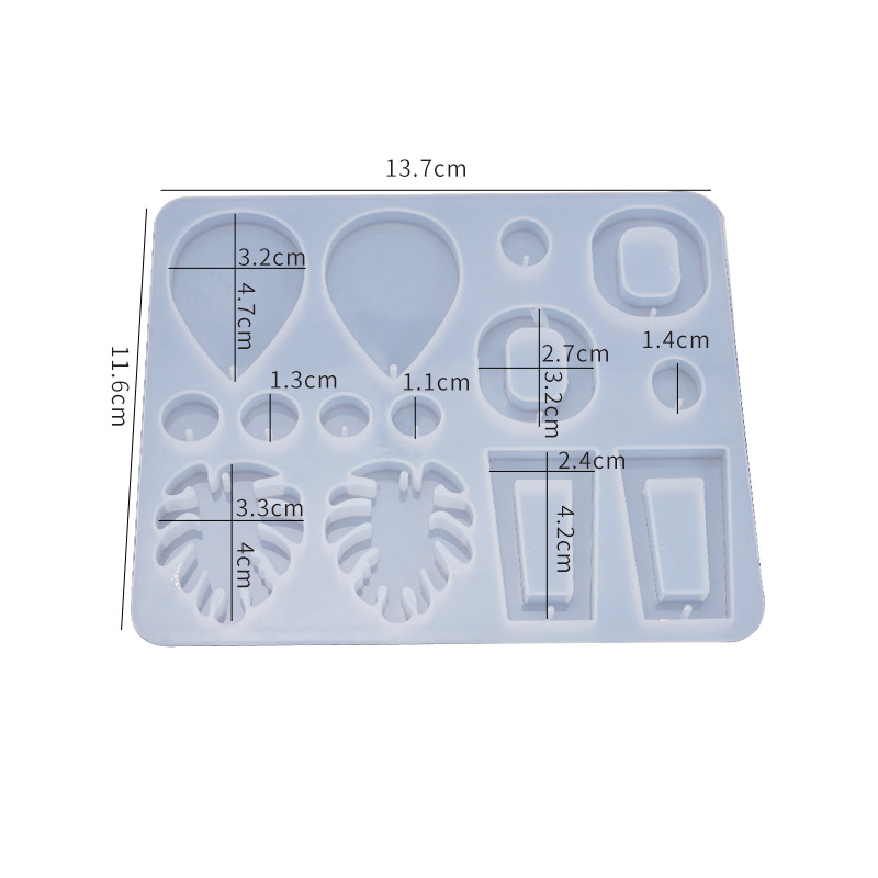 Yu Meiren DIY cristal epoxi molde pendientes de joyería multi-estilo placa entera espejo molde de silicona