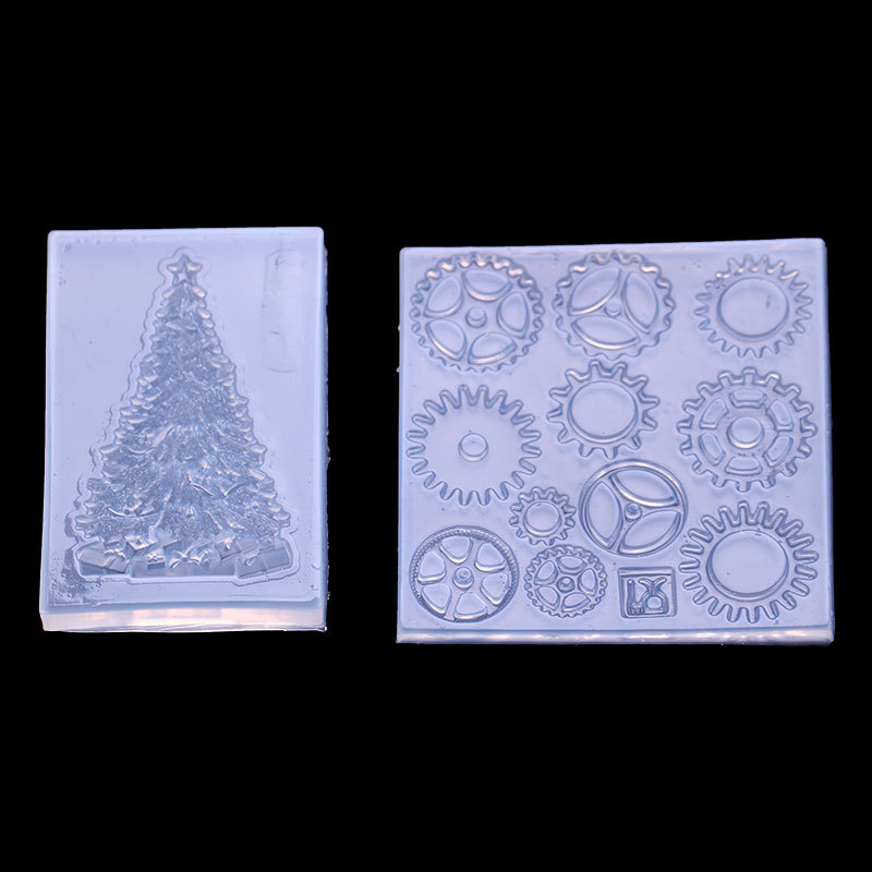 Espejo de cristal AB epoxi Navidad molde árbol Decoración Accesorios Silicona