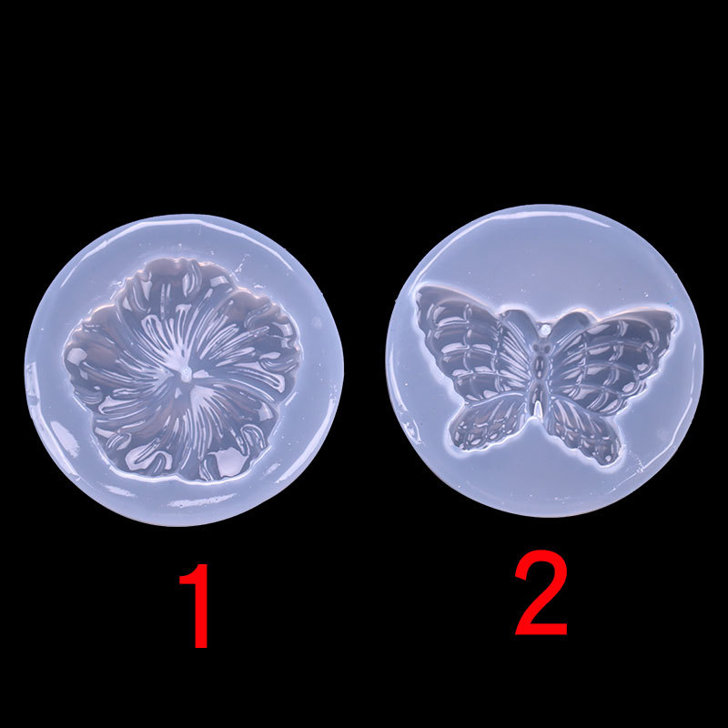Espejo de cristal epoxi Flor Mariposa molde de silicona DIY hecho a mano epoxi soporte de mesa Decoración Accesorios de fondo