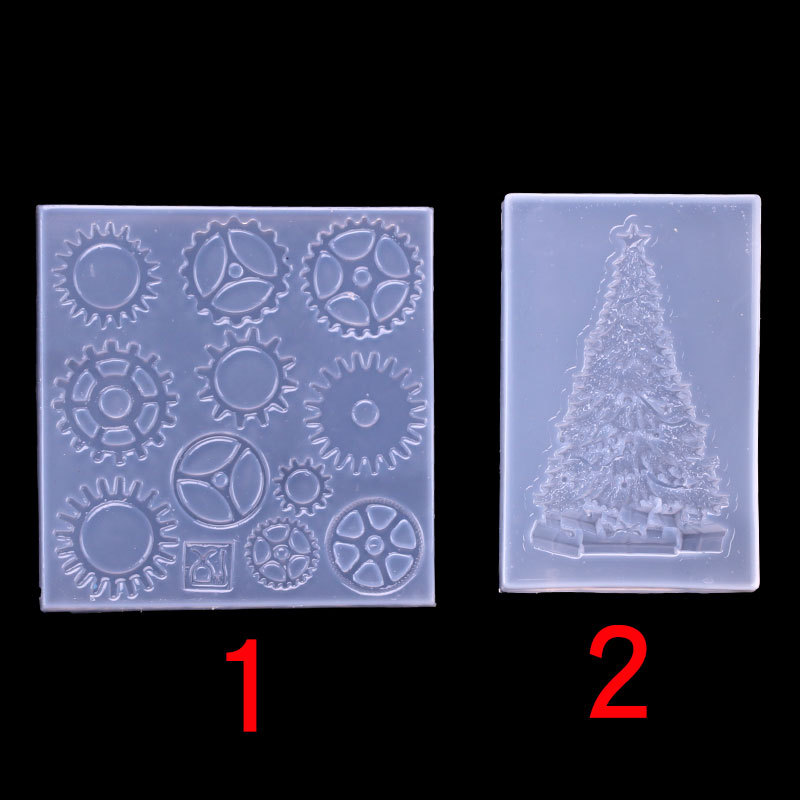 Espejo de cristal AB epoxi Navidad molde árbol Decoración Accesorios Silicona