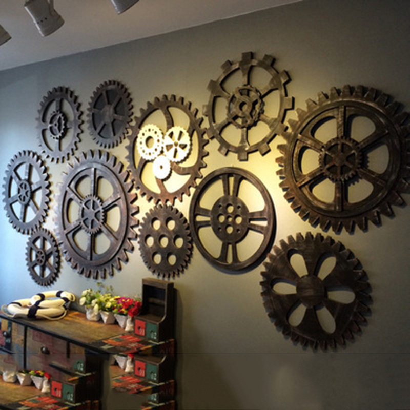 Creative Personality Retro Old Industrial Style Simulation Gear Bar Wall Decoration Cafe Wall Decoration
