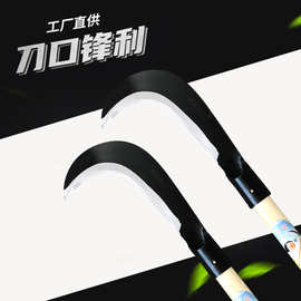 厂家供应丰达牌 木柄小钩刀 锰钢农用 砍枝 割草 砍柴户外镰刀