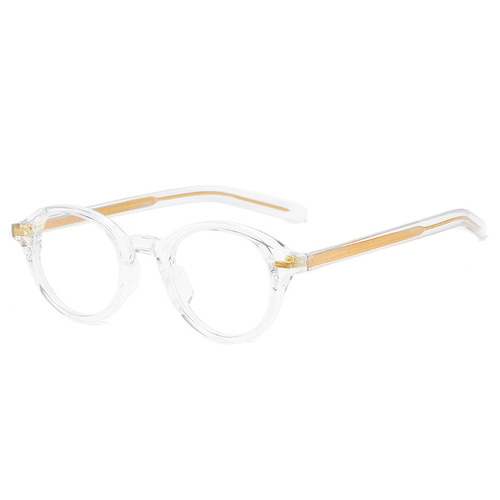 New stylish blue-light blocking full-frame glasses, trendy casual non-prescription glasses, unisex artistic round-frame glasses