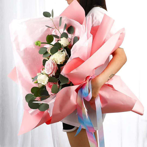 Wholesale Korean thickened waterproof pearlescent pear paper flower wrapping paper bouquet lined paper cake baking package flower paper