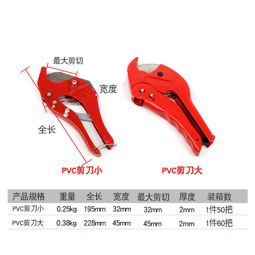 Dichuang Hardware PVC pipe cutter blade water pipe scissors quick cut PPR scissors aluminum plastic pipe cutting tools industry