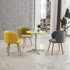 佛山家具实木脚餐椅咖啡椅洽谈会客接待椅签字椅头盔椅休闲沙发椅