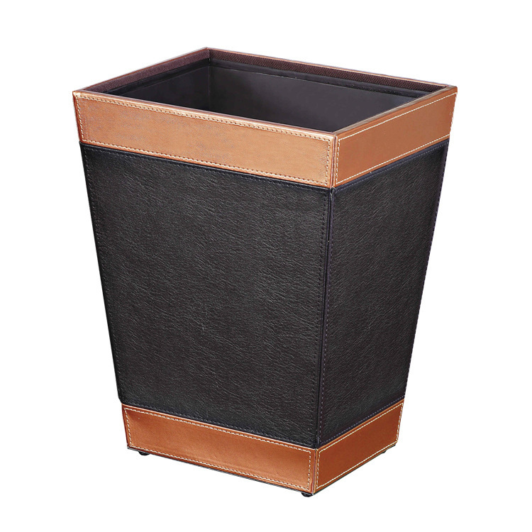 Southern Trash Can Gpx-45K Hotel Guest Room Living Room Customer Service Bin Room Bin Export Cone-Shaped Double-Layer Leather Bin