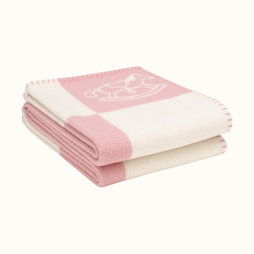 Pony wool blanket H family baby pink blue pony pattern wool blanket baby blanket decorative cover blanket H knitted blanket