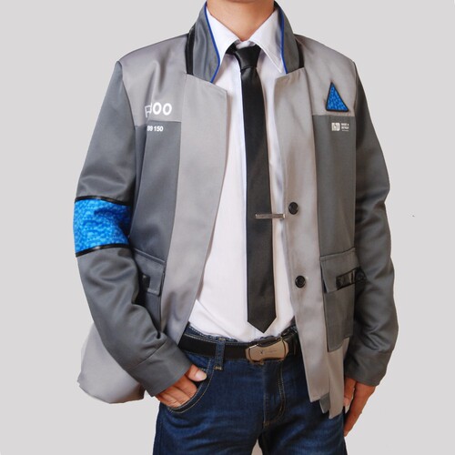Detroit Become Human Connor cosplay outfit, bionic character, anime-style clothes, Kara cosplay, jacket, black tie.