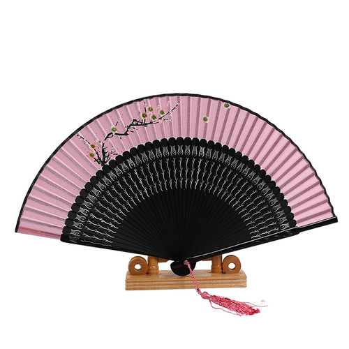 Scenic area fan Internet celebrity hollow exhaust fan ancient fan Chinese style dance fan folding fan female cloth covered Republican fan