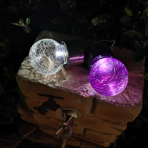 Outdoor solar crackle lights holiday event decoration colorful hanging ball lights garden outdoor waterproof solar landscape lights
