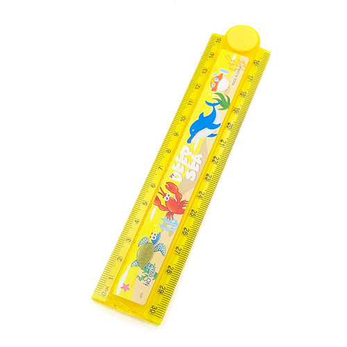 Creative cartoon folding ruler 30cm plastic ruler wavy line geometric pattern painting ruler student stationery wholesale