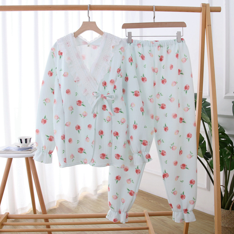 K 복숭아 레이스 기모노 블루