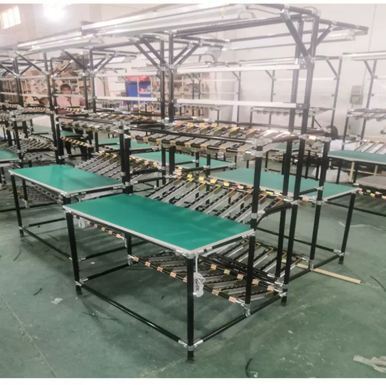 定制流利条物料架滑线棒周转车滑轨置物架精益管工作台防静电