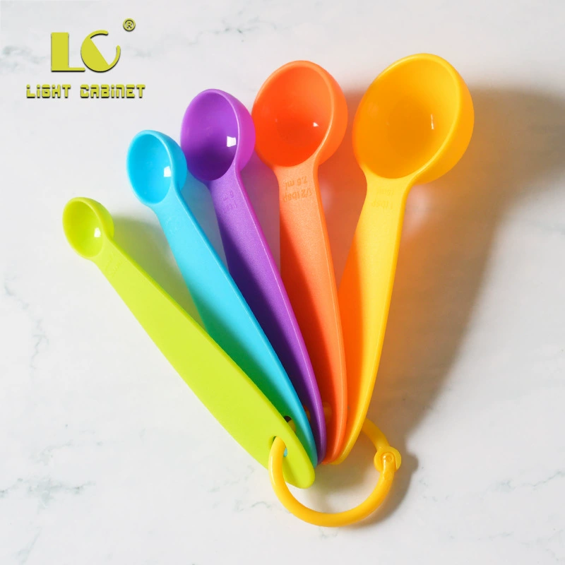 Set scaled, high quality measuring spoon, plastic key bag, 5 pieces, increased thickness