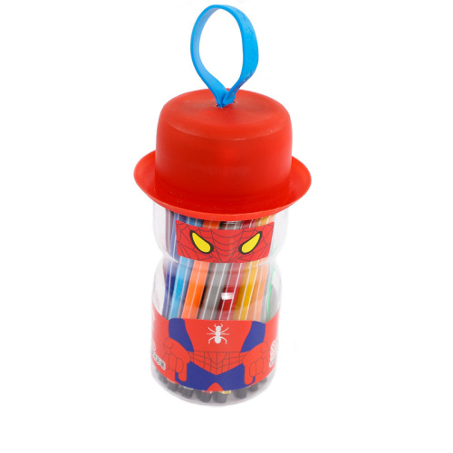 Cartoon washable bottled Superman watercolor pen set 12 colors 24 colors student painting coloring brushes wholesale