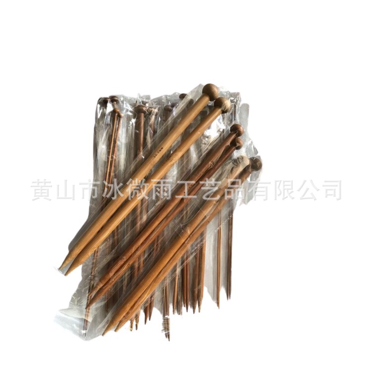 Lluvia de hielo herramienta de tejer carbonizado con perlas palo aguja conjunto de 18 pares 36 OPP bolsas traje de bambú aguja de lana aguja