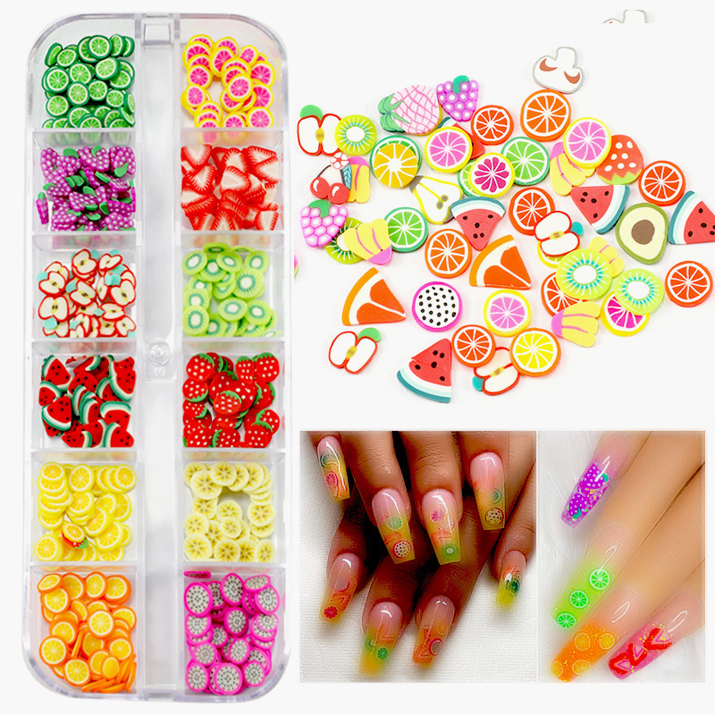 Cross-border Nail Art Fruit Soft Pottery Nail Art Patch Simulation Watermelon Strawberry Orange Nail Paste Cross-border Nail Art Fruit Soft Pottery Nail Art Patch Simulation Watermelon Strawberry Orange Nail Paste