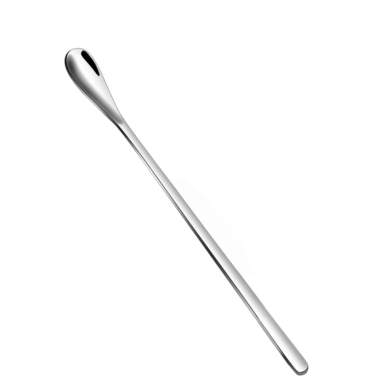 Cuchara de café de acero inoxidable 304 mango largo cuchara de mezcla cuchara de postre cóctel palo cuchara de hielo vajilla creativa cuchara de la taza