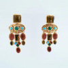 Retro mixed pendant, earrings, European style, with gem, suitable for import