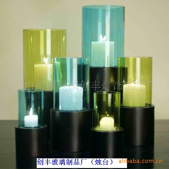 批发电镀喷漆玻璃蜡烛杯