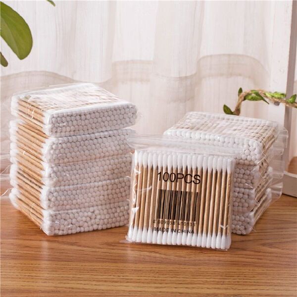 Double-sided disposable cotton swabs
