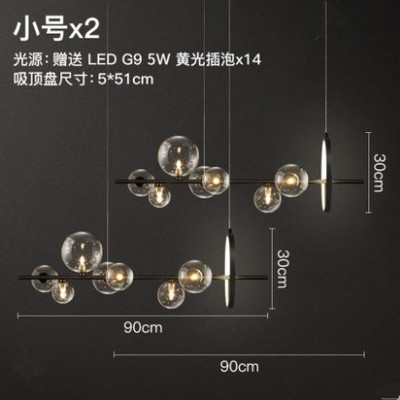 Nordic restaurante creativo moderno minimalista bar recepción tienda de ropa diseñador comedor de cristal Lámpara decorativa