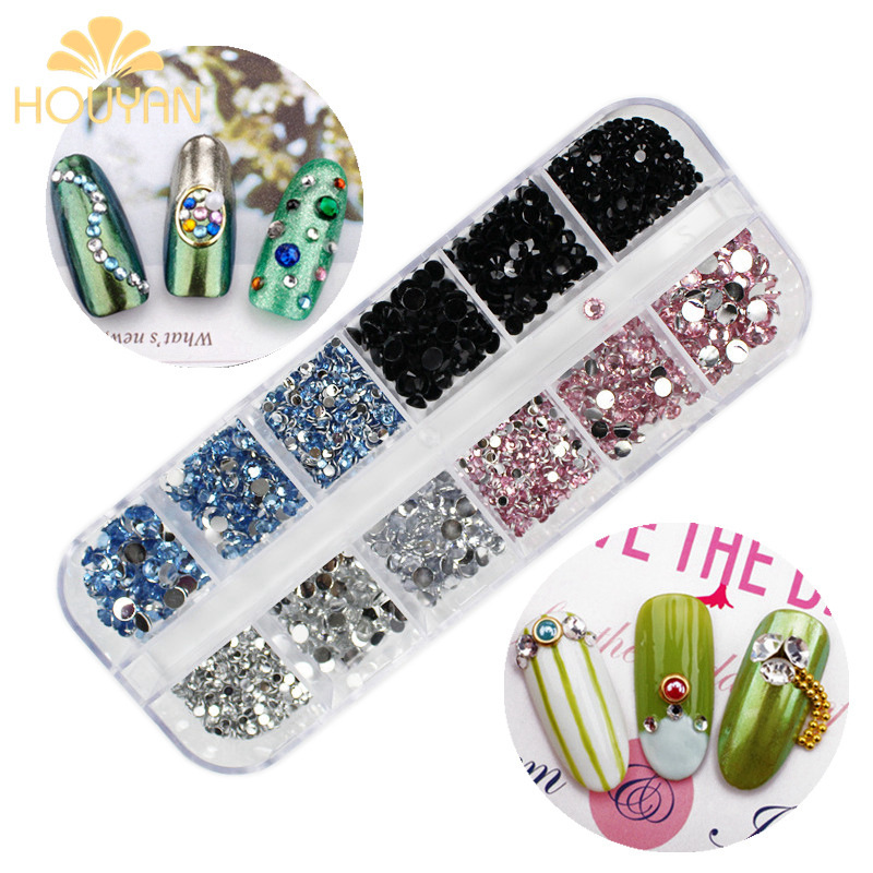 Nail Art Jewelry Four-Color Acrylic Diamond 2/3/4mm Black, White, Blue and Pink Mixed Stacked Diamond 12-Grids Long Diamond Box Nail Art Jewelry Four-Color Acrylic Diamond 2/3/4mm Black, White, Blue and Pink Mixed Stacked Diamond 12-Grids Long Diamond Box