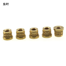 滚花铜螺母铜镶件滚花螺母双通孔预埋镶嵌件铜花母支持来图定 制