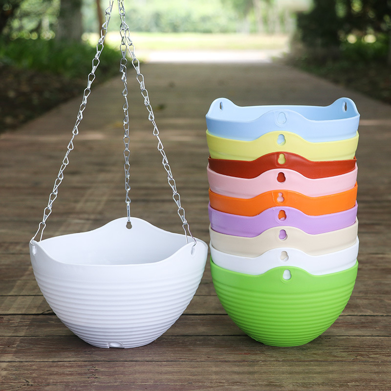 Hanging orchid basin pp plastic hanging basket flower pot hanging wall-mounted green radish pot multi-meat pot factory wholesale with hanging chain Hanging orchid basin pp plastic hanging basket flower pot hanging wall-mounted green radish pot multi-meat pot factory wholesale with hanging chain