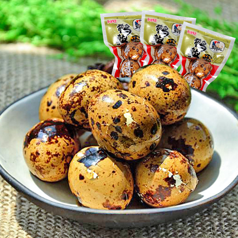 Quail eggs 4 pieces per bag spiced marinated eggs small package snacks with Shell QQ egg dormitory snacks instant food non-rural Barkers