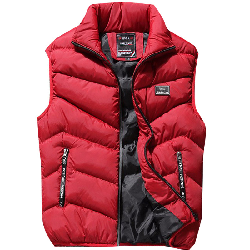 Free Shipping 2025 New Men's Vest Autumn and Winter down Cotton Vest Korean Style Fashionable Slim Fit Jacket 1807