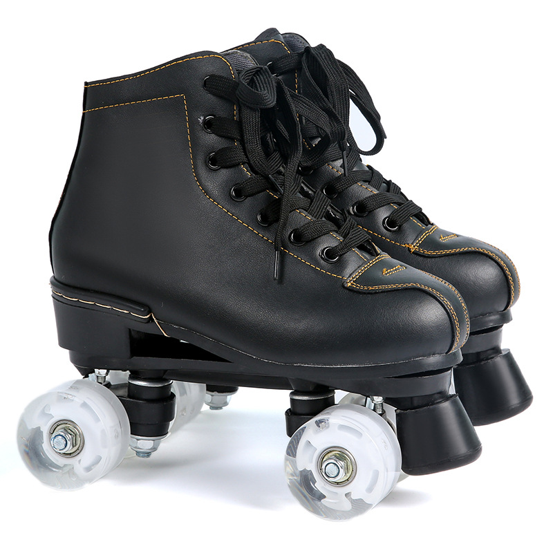 2021 nuevo blanco y negro doble fila patines adultos flash patines patinaje ruedas patines