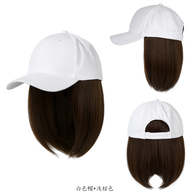 Xiong BA con el sombrero peluca Integrado DE LA Onda cabeza gorra de béisbol Bobo cabeza de pelo corto de simulación de pelo de moda natural peluca cap