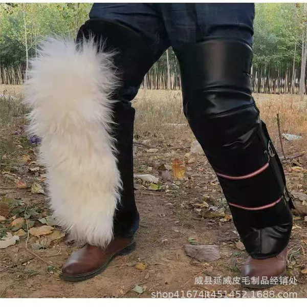 Factory wholesale motorcycle electric car leg protector fur integrated thickened cold-proof cycling warm winter leg protector