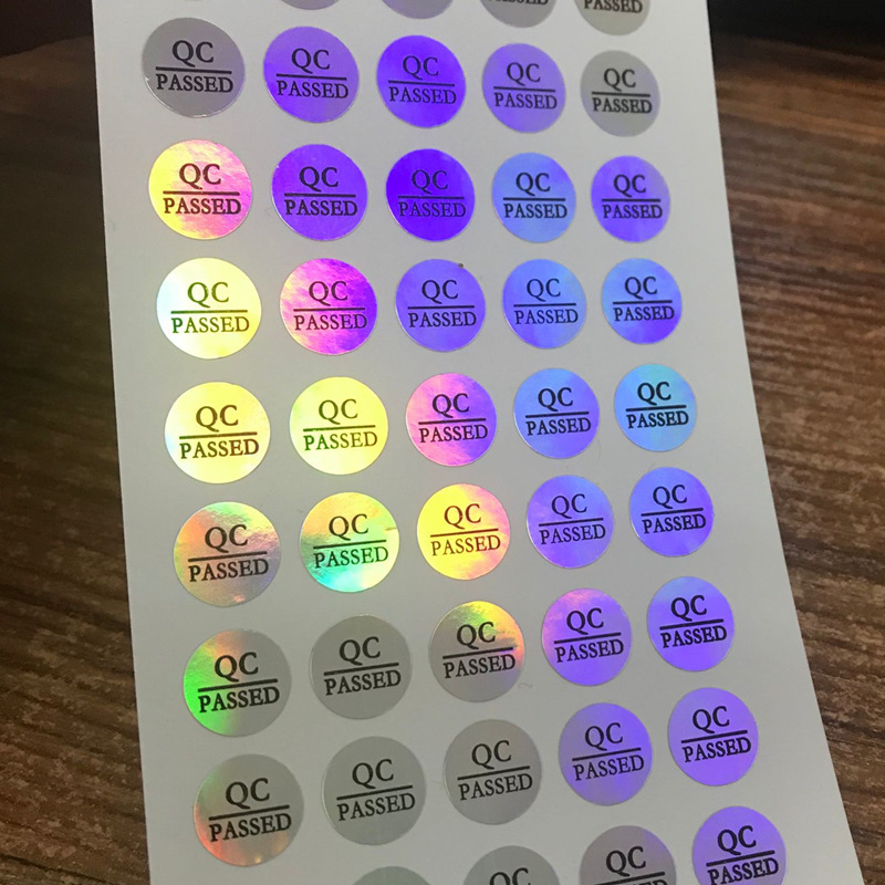 10mm Round QC PASSed Self-adhesive Label Spot Wholesale Reflective Laser QC Pass Qualified Sticker