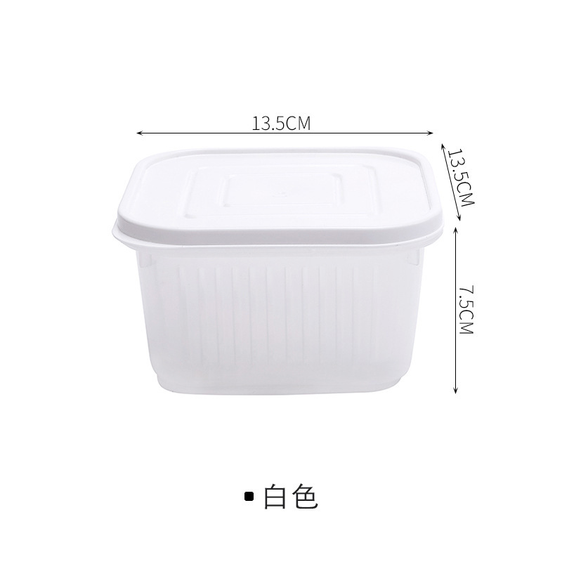 Caja de preservación de chips de jengibre de cebolla verde con tapa caja de almacenamiento de drenaje refrigerador caja de almacenamiento de frutas vegetales cocina tanque de sellado cuadrado