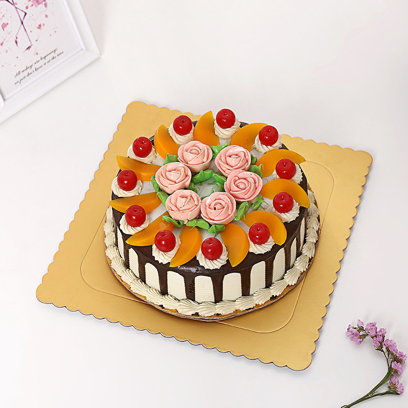 Bandeja de papel de embalaje para hornear 6 pulgadas 8 pulgadas 10 pulgadas soporte inferior de la torta de oro soporte de fondo cuadrado junta de torta impermeable soporte interior