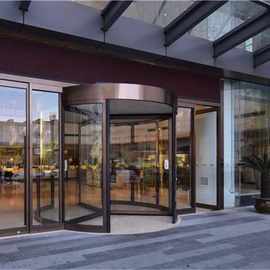 厂家供应商场酒店写字楼豪华圆弧型钢化玻璃两翼三翼感应旋转门
