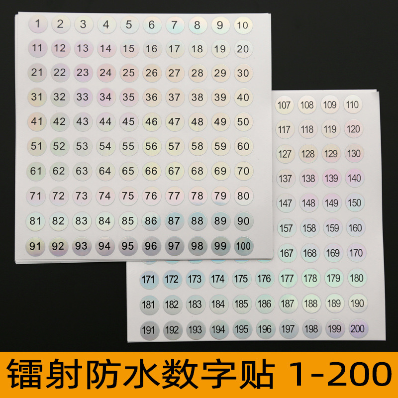1-200 number number sticker 1-100 nail polish plastic bottle sticker Cup number bar wine glass Mark sticker