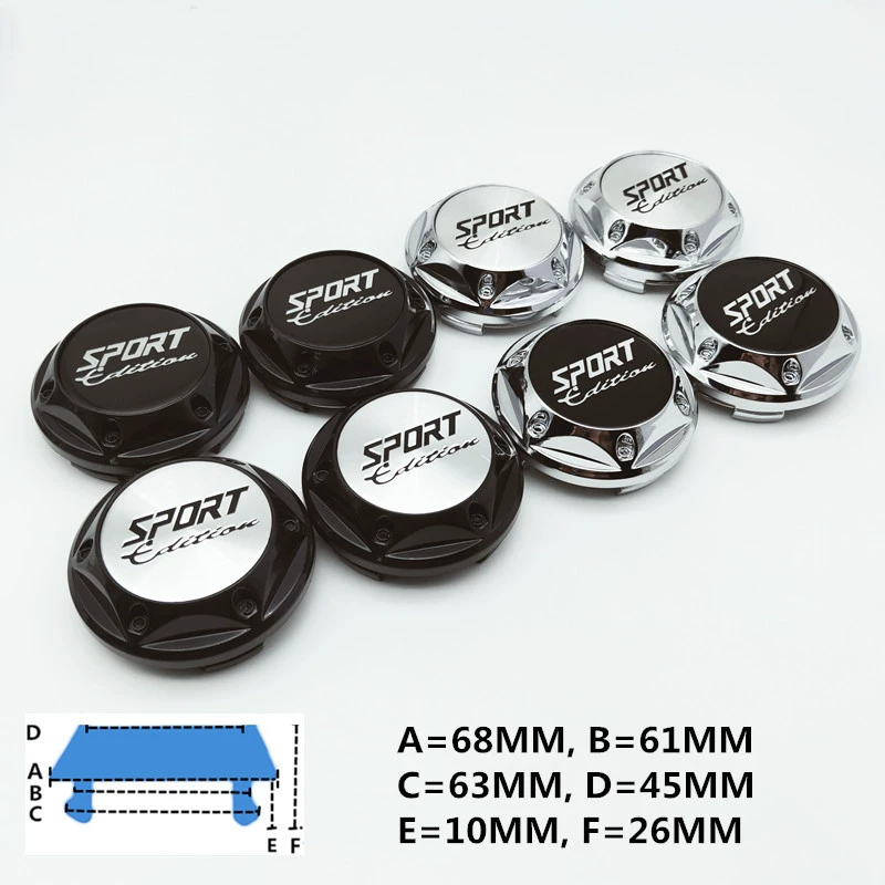 Универсальная Модифицированная Центральная Крышка Ступицы Sport Edition крышка автомобильного колеса Пылезащитная Крышка Ступицы 68 мм Выпуклая крышка высоты