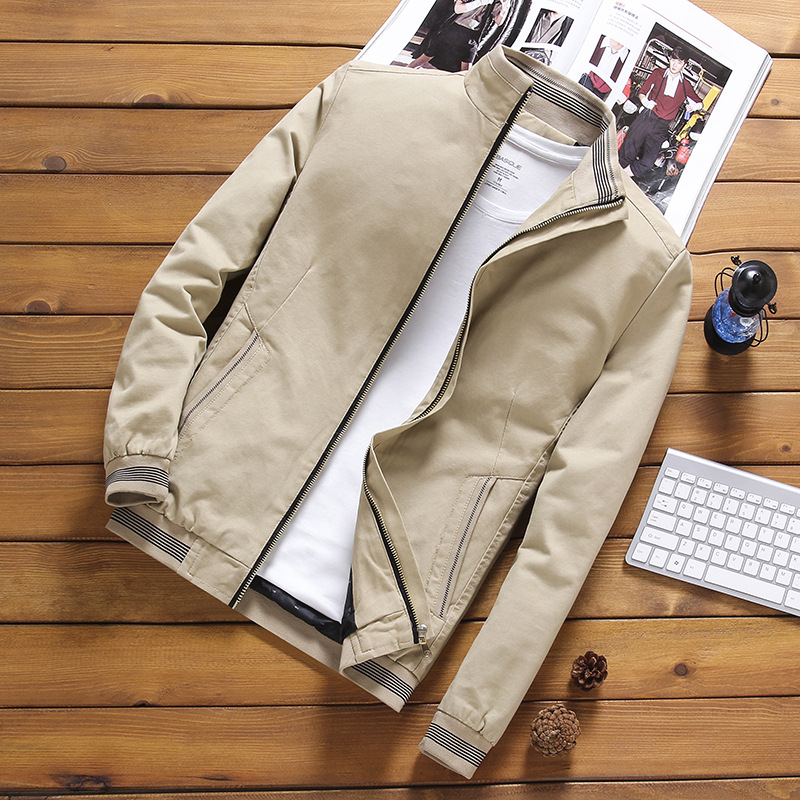 Chaqueta de los hombres otoño e invierno 2023 nueva de mediana edad más tamaño de los hombres collar de pie marca de moda chaqueta casual chaqueta de algodón de los hombres
