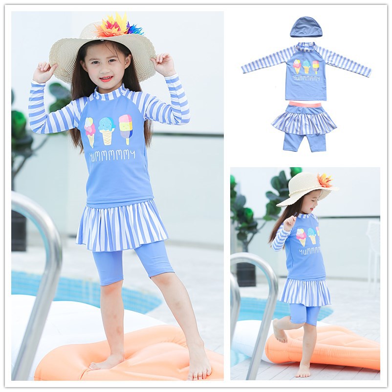 Purple cartoon long-sleeve, split shorts